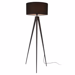 Lampadaire - Faro - Tripode - 153 cm - Métal et tissu - Noir