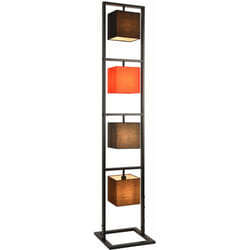 Helloshop26 - Lampadaire lampe à pied cadre en métal abat-jour en tissu 4 x e14 multicolore 146,5 cm