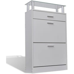 Meuble armoire à chaussure entrée chambre bois tiroirs 12 paires