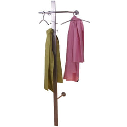Décoshop26 - Porte-manteau mural en métal avec cintres et patère MED05001
