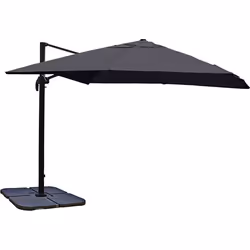 Décoshop26 04_0003442, Parasol d'aire de jeux commerciale, Rectangle, Anthracite, Polyester, Aluminium, Aluminium