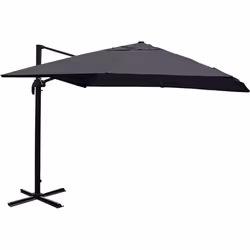 Décoshop26 04_0003295, Parasol de marché, Rectangle, Anthracite, Noir, Polyester, Aluminium, Aluminium