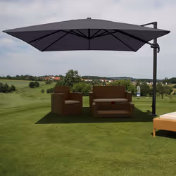 Décoshop26 04_0003295 parasol de terrasse Parasol de marché Rectangle Anthracite, Noir
