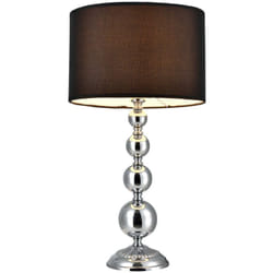 Helloshop26 - Lampe de table chevet bureau liseuse méta diamètre 29 cm tissu chrome et noir
