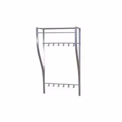Porte-manteau mural - Décoshop26 - MED05014 - 12 patères - Etagère de rangement - Métal argenté
