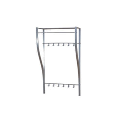 Porte-manteau mural - Décoshop26 - MED05014 - 12 patères - Etagère de rangement - Métal argenté