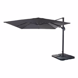 Décoshop26 04_0003294, Parasol d'aire de jeux commerciale, Carré, Anthracite, Noir, Polyester, Aluminium, Aluminium