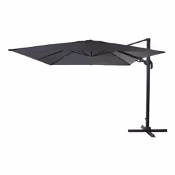 Décoshop26 04_0003291, Parasol d'aire de jeux commerciale, Carré, Anthracite, Noir, Polyester, Aluminium, Aluminium