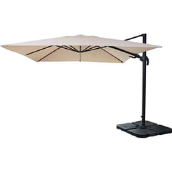 Décoshop26 04_0003293 parasol de terrasse Parasol d'aire de jeux commerciale Carré Noir, Crème