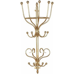 Porte-manteau mural moderne en métal or avec 9 crochets doubles MED05024