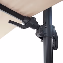 Décoshop26 04_0003290 parasol de terrasse Parasol d'aire de jeux cantilever Rond Noir, Crème