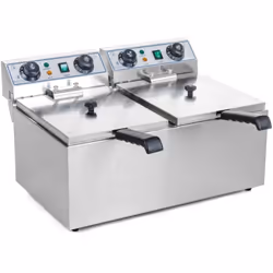 La friteuse électrique sur coffre de 2x13 litres a été conçue pour un usage professionnel dans la gastronomie. Pour sa produc ...