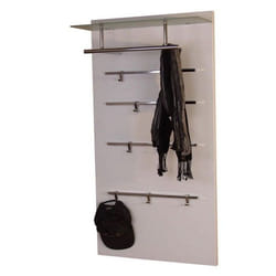 Porte-manteau mural - Décoshop26 - MED05080 - Blanc - 8 patères - Verre dépoli