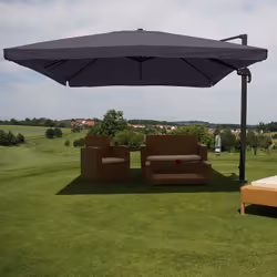 Décoshop26 04_0003326 parasol de terrasse Parasol d'aire de jeux commerciale Carré Noir