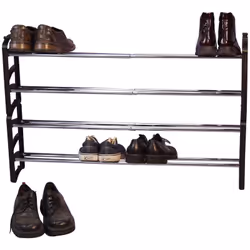 Lot de 2 étagère à chaussures extensible de 58 à 104 cm Peut être assemblé les uns sur les autres Pour environ 10 paires de c ...