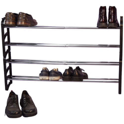 Lot de 2 étagères à chaussures extensible de 58 à 104 cm noir MED05088