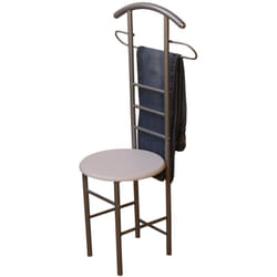 Décoshop26 - Chaise de chambre / valet de nuit portant en acier et mdf couleur blanc MED05101