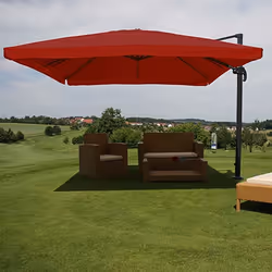 Décoshop26 04_0003344 parasol de terrasse Parasol d'aire de jeux commerciale Carré Noir, Rouge