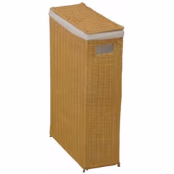 Panier à linge avec couvercle amovible en rotin Parfait pour espace limité Cadre en fer avec tube en rotin Tissé à la main Av ...