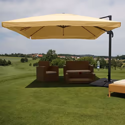 Décoshop26 04_0003334 parasol de terrasse Parasol d'aire de jeux commerciale Rectangle Noir, Crème