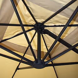 Décoshop26 04_0003482 parasol de terrasse Parasol d'aire de jeux commerciale Rectangle Noir, Crème