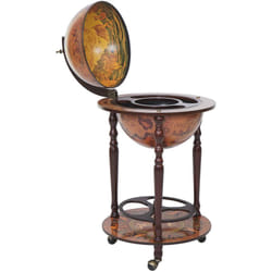 Décoshop26 - Blobe bar mappemonde étagère rangement bouteilles sur roulettes bois FSC-Certifié 040003373