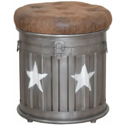 Tabouret avec espace de rangement en métal style industriel TABO05005