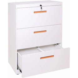 Décoshop26 - Armoire de bureau rangement en acier A4 tiroirs verrouillable 103x76x46cm blanc 040001030