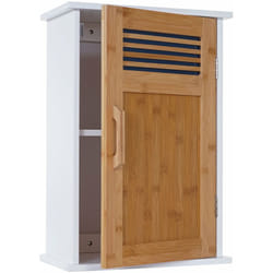 Décoshop26 - Armoire murale de salle de bain en bambou 52x35x21cm blanc 040001503