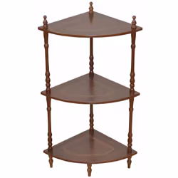 Étagère d'angle avec 3 niveaux En bois et MDF couleur noix Livré démonté avec notice de montage Dimensions: Largeur: 30 cm Pr ...