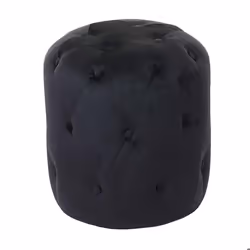 Tabouret pouf - Chic - 42x39cm - Velours noir - Intérieur - Enfant