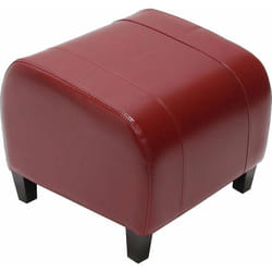 Tabouret siège cube pouf cuir + synthétique 37x45x47 cm rouge 040005339