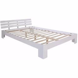 Lit double 2 personnes en bois avec sommier à lattes Le matelas n?est pas inclus Facile à monter Matière: bois de pin Couleur ...