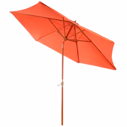 Décoshop26 04_0003807, Parasol de plage, Rond, Terre cuite, Bois, Bois, Monochromatique, Pas de motif
