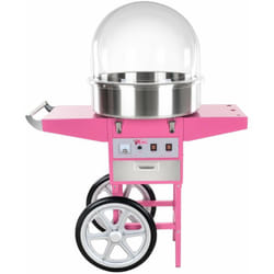 Helloshop26 - Machine à barbe à papa professionnelle diamètre 52 cm avec chariot et coupole de protection