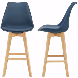 Lot de 2 tabourets de bar Notre set de 2 tabourets de cuisine en plastique est le parfait siège pour votre salle à manger, cu ...