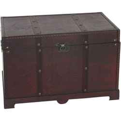 Décoshop26 - Coffre de rangement en bois design colonial 39x67x38cm poignées de transport latérales 040002496