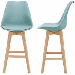 Lot de 2 tabourets de bar Notre set de 2 tabourets de cuisine en plastique est le parfait siège pour votre salle à manger, cu ...