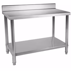Matériau Inox 304 2 plans Plan de travail renforcé (plaque HDF de 20mm) pieds ajustables 100 % inox montage par vis, clé four ...