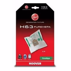 H63 boite de 4 sacs pure Hepa SPRINT FREESPACE FLASH FREESPACE GREENRAY pour aspirateur HOOVER 35600536, 09200245 Appareils c ...