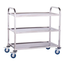 Chariot de service cuisine professionnel 101 x 55 cm 3 étages max 480 kg acier inoxydable trempé