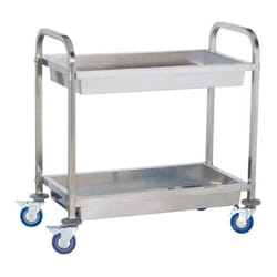 Chariot de service cuisine professionnel inox 2 bacs max 320 kg