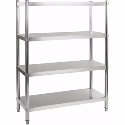 Dimensions: 120 x 48,5 x 155 cm 4 étagères Charge total maximale: 600 kg Capacité de charge par niveau: 150 kg Acier inoxydab ...