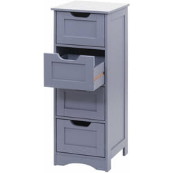 Commode petit meuble de rangement à 4 tiroirs 80x30x26cm mdf gris 040002482
