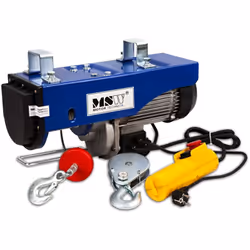Puissance de levage: 990 kg Moteur: 1.600 W Câble en acier 12 m Résistance maximale du câble: 2500 kg Câble en acier 5,6 mm M ...