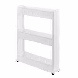 Meuble de rangement à roulettes - Blanc - 72 cm - Polypropylène - Chariot pratique - Salle de bain
