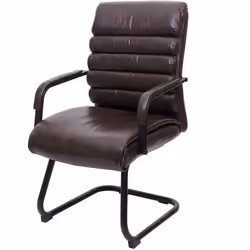 Cette chaise visiteur au look rétro impressionne par son design accrocheur. La combinaison de matériaux en cuir synthétique e ...