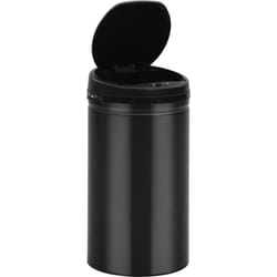 Helloshop26 - Poubelle à capteur automatique 50 litres acier au carbone noir