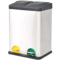 Helloshop26 - Poubelle à ordures acier inoxydable 36 litres