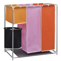 Helloshop26 - Panier à linge à 3 sections 70 x 30 x 80 cm avec un bac de lavage
